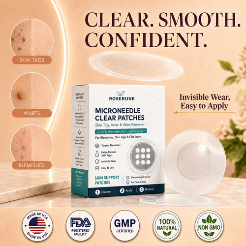 ROSERUNE® 2-in-1 Microneedle & Hydrocolloid Patch