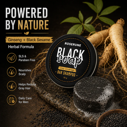 🔥 Limited Time Offer | ROSERUNE™ Natural Gray Hair Darkening Shampoo Bar (2-Pack)