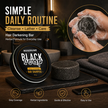 🔥 Limited Time Offer | ROSERUNE™ Natural Gray Hair Darkening Shampoo Bar (2-Pack)