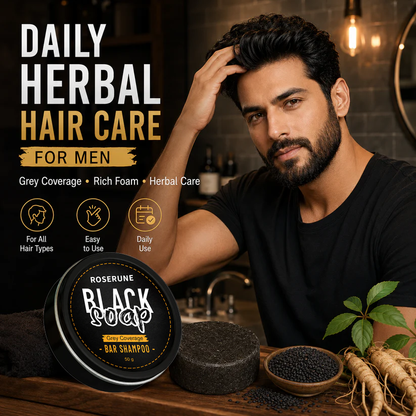 🔥 Limited Time Offer | ROSERUNE™ Natural Gray Hair Darkening Shampoo Bar (2-Pack)