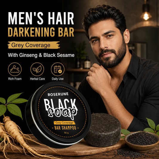 🔥 Limited Time Offer | ROSERUNE™ Natural Gray Hair Darkening Shampoo Bar (2-Pack)