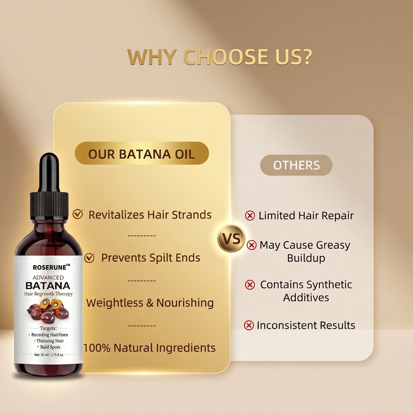 🔥LAST DAY 50% OFF!! ROSERUNE™ Advanced Batana Hair Regrowth Therapy
